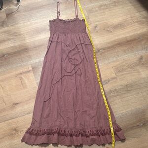 Lux Women’s Mauve Sleeveless Maxi Dress with Smocked Bodice Medium